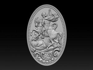 saint george killing dragon 3d stl model for cnc router engraver relief 3D Print Model