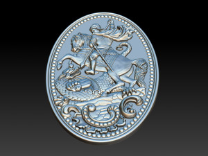 saint george killing dragon 3d stl model for cnc router engraver relief 3D Print Model