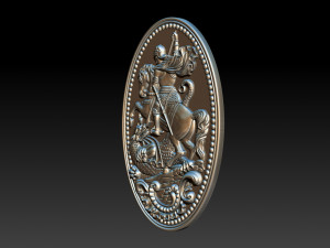 saint george killing dragon 3d stl model for cnc router engraver relief 3D Print Model