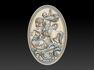 saint george killing dragon 3d stl model for cnc router engraver relief 3D Print Model