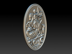 saint george killing dragon 3d stl model for cnc router engraver relief 3D Print Model