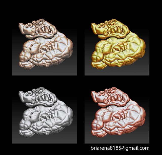 pendant little crocodile - gators 3d relief 3D Принт Модель .c4d .max .obj .3ds .fbx .stl .blend