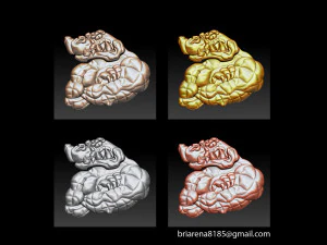 ciondolo piccolo coccodrillo - alligatori rilievo 3d Modello di stampa 3D