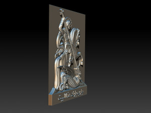 cnc 3d relief model stl for router 3 axis - saint george killing dragon 3D 프린트 모델