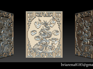 asian dragon - cnc relief 3D Принт Модель