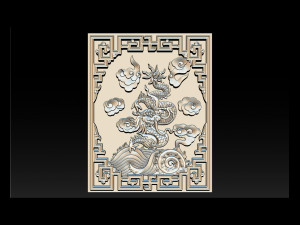 asian dragon - cnc relief 3D Принт Модель