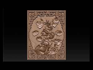 asian dragon - cnc relief 3D Принт Модель