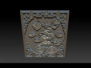 asian dragon - cnc relief 3D Print Model