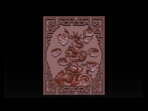 asian dragon - cnc relief 3D Принт Модель
