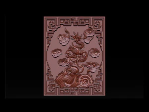 asian dragon - cnc relief 3D Print Model