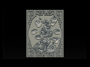 asian dragon - cnc relief 3D Принт Модель