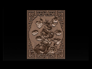 asian dragon - cnc relief 3D Принт Модель
