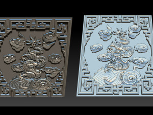 asian dragon - cnc relief 3D Принт Модель