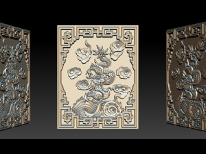 asian dragon - cnc relief 3D Принт Модель
