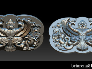 bas relief garuda bali Model Cetak 3D