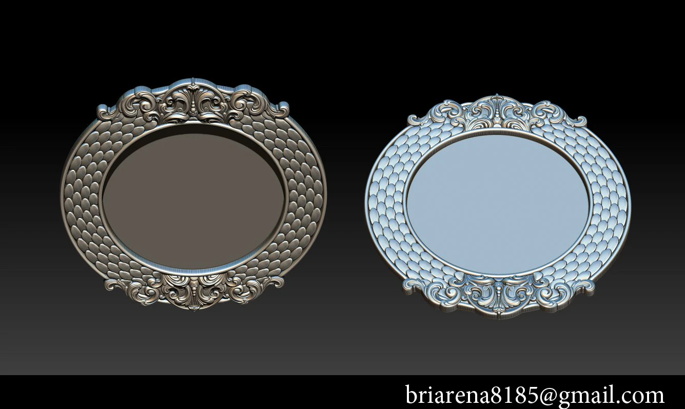 classical nameplate frame - mirror 3D Print Model .c4d .max .obj .3ds .fbx .stl .blend 