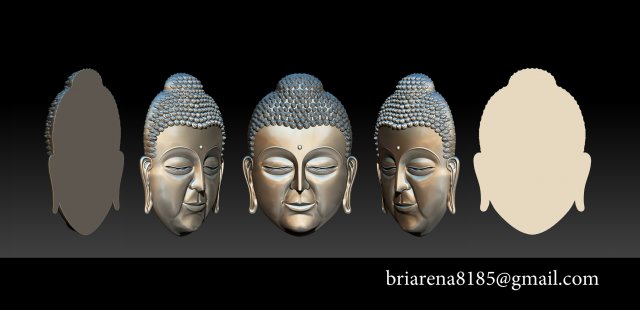 buddha face pendant 3D Print Model .c4d .max .obj .3ds .fbx .stl .blend 