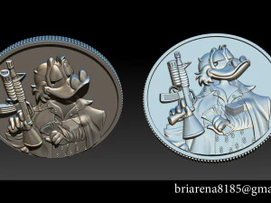 moeda do pato donald Modelo de Impressão 3D