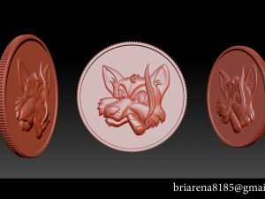 smoking fox - coin 3D Print Model