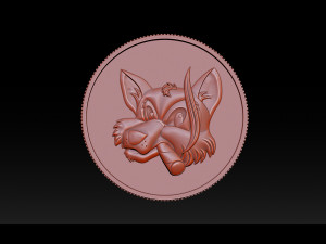 smoking fox - coin 3D Print Model
