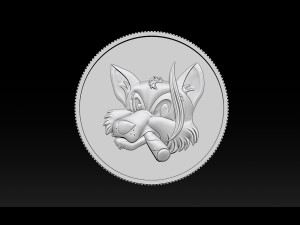 smoking fox - coin 3D Print Model