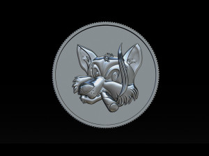 smoking fox - coin 3D Print Model