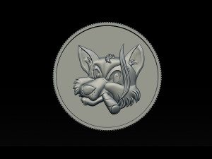 smoking fox - coin 3D Print Model