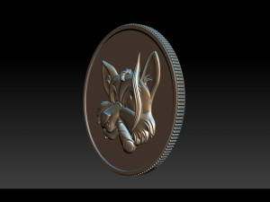 smoking fox - coin 3D Print Model