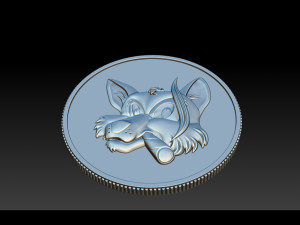 smoking fox - coin 3D Print Model