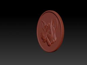 smoking fox - coin 3D Print Model