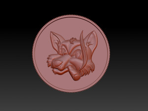 smoking fox - coin 3D Print Model