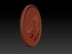 smoking fox - coin 3D Print Model