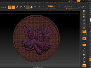 smoking fox - coin 3D Print Model