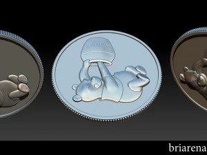 urso pooh - moeda Modelo de Impressão 3D