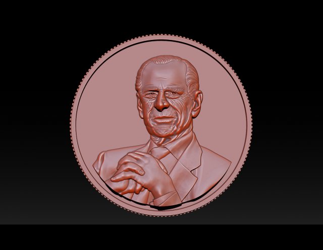 prince philip - coin Modelo de impresión 3D .c4d .max .obj .3ds .fbx .stl .blend 