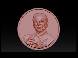 prince philip - coin 3D Baskı Modeli