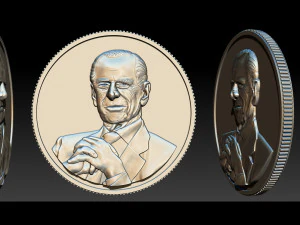 prince philip - coin 3D Print Model