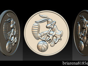 basketball bunny coin 3Dプリントモデル