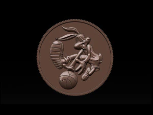 basketball bunny coin 3D Print Model