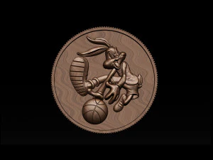 basketball bunny coin 3D Print Model