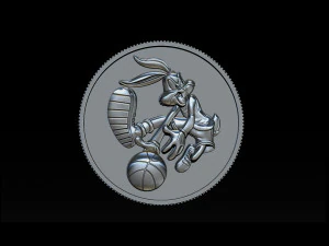 basketball bunny coin 3D Print Model