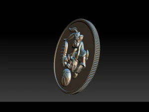 basketball bunny coin 3D Print Model