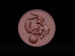 basketball bunny coin 3D Print Model