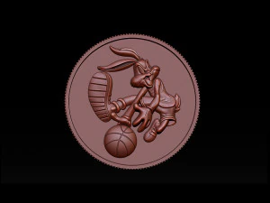 basketball bunny coin 3D Print Model