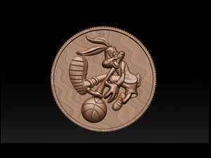 basketball bunny coin 3D Print Model