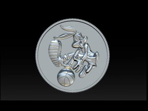 basketball bunny coin 3D Print Model