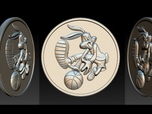 basketball bunny coin 3D Print Model