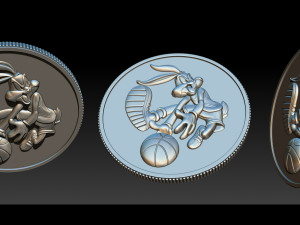basketball bunny coin 3D Print Model