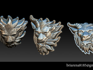 chimera - lion goat head pendant Modèles 3D en vedette