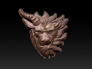 chimera - lion goat head pendant Modèles 3D en vedette